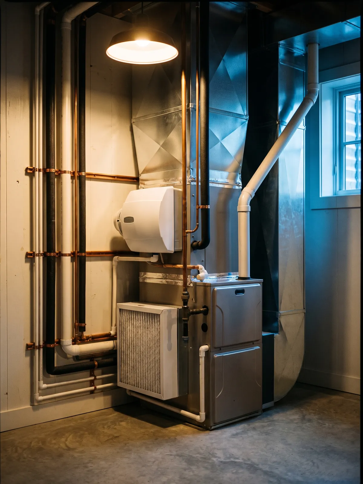 HVAC technician working on residential equipment